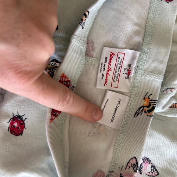 Hanna Andersson Butterfly Print Long John Pajama Pants - Size 10 - Picture 3 of 5